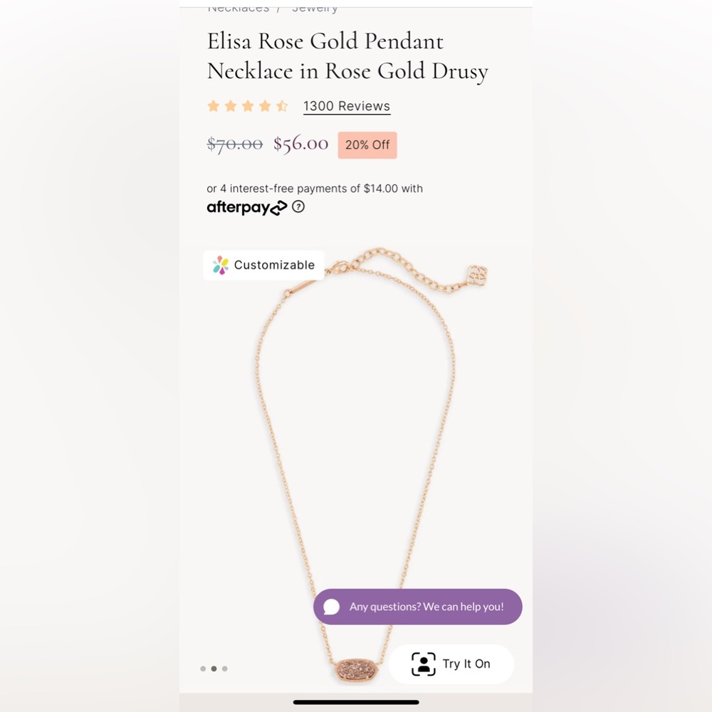 NWT Kendra Scott Rose Gold Drusy Necklace